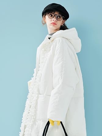 Amazon | [imakokoni] 白 フリルダウン 2025 レディース ウィンター